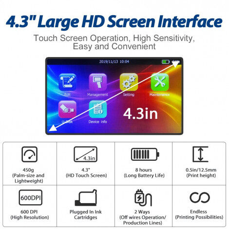 BENTSAI BT-HH6105B2 Handheld Inkjet Printer B2